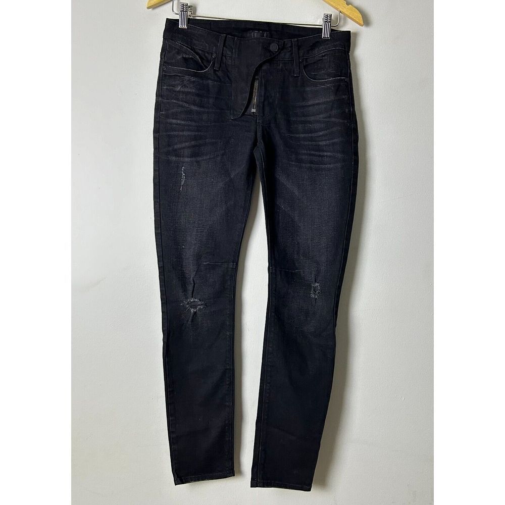 RtA Black Mid Rise Zip Fly Distressed Casual Skinny‎ Denim Jeans Women's Size 26